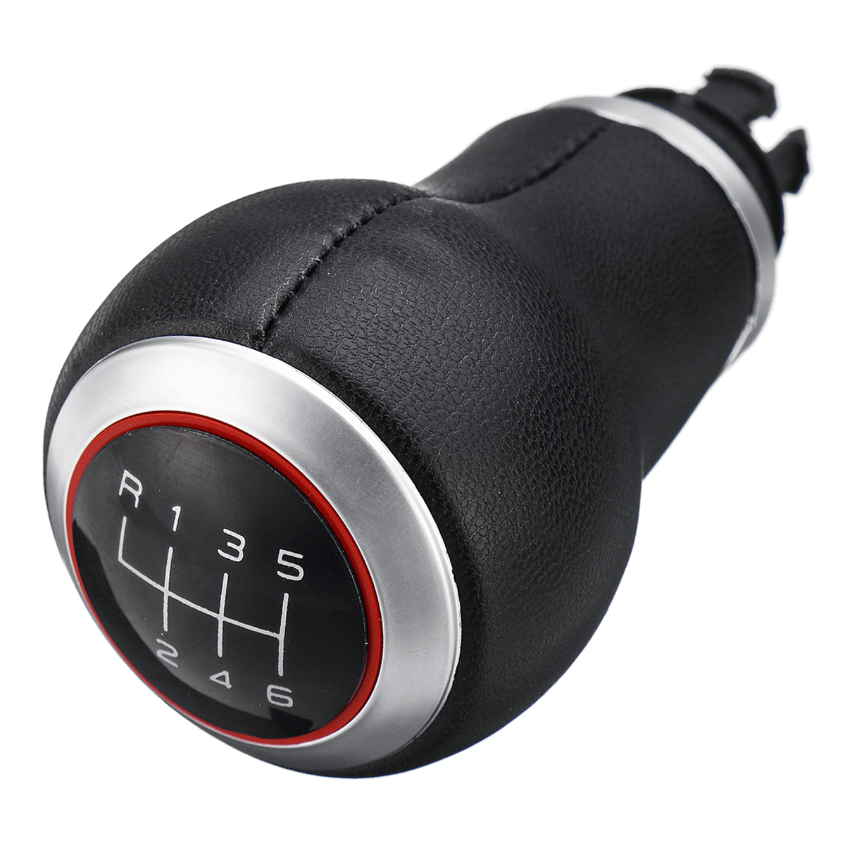 6-Speed-PU-Leather-Black-Chrome-Gear-Shift-Knob-For-Audi-VW-1402614