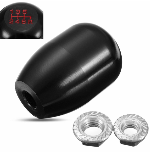 6-Speed-Type-R-Black-Aluminum-Car-Shift-Shifter-Knob-And-810MM-Threaded-Adapter-1286839