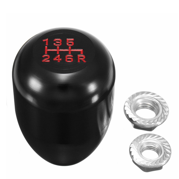 6-Speed-Type-R-Black-Aluminum-Car-Shift-Shifter-Knob-And-810MM-Threaded-Adapter-1286839