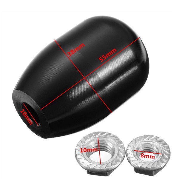6-Speed-Type-R-Black-Aluminum-Car-Shift-Shifter-Knob-And-810MM-Threaded-Adapter-1286839