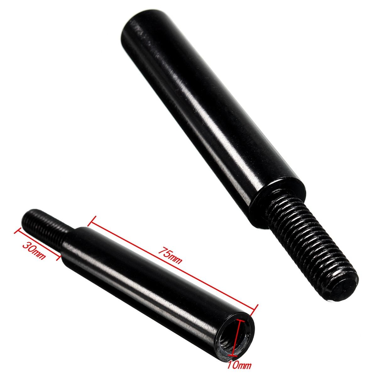Black-Aluminum-Car-Shifter-Stick-Lever-Knob-Extension-Gear-105mm-Extended-4-Inch-1132307