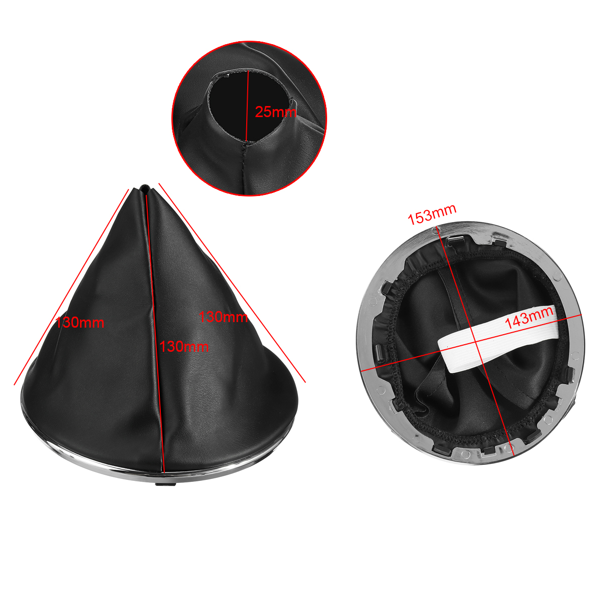 Black-Gear-Stick-Shift-Knob-Gaiter-Boot-Cover-Plastic-Frame-For-Fiat-500c-2007-2015-1714080