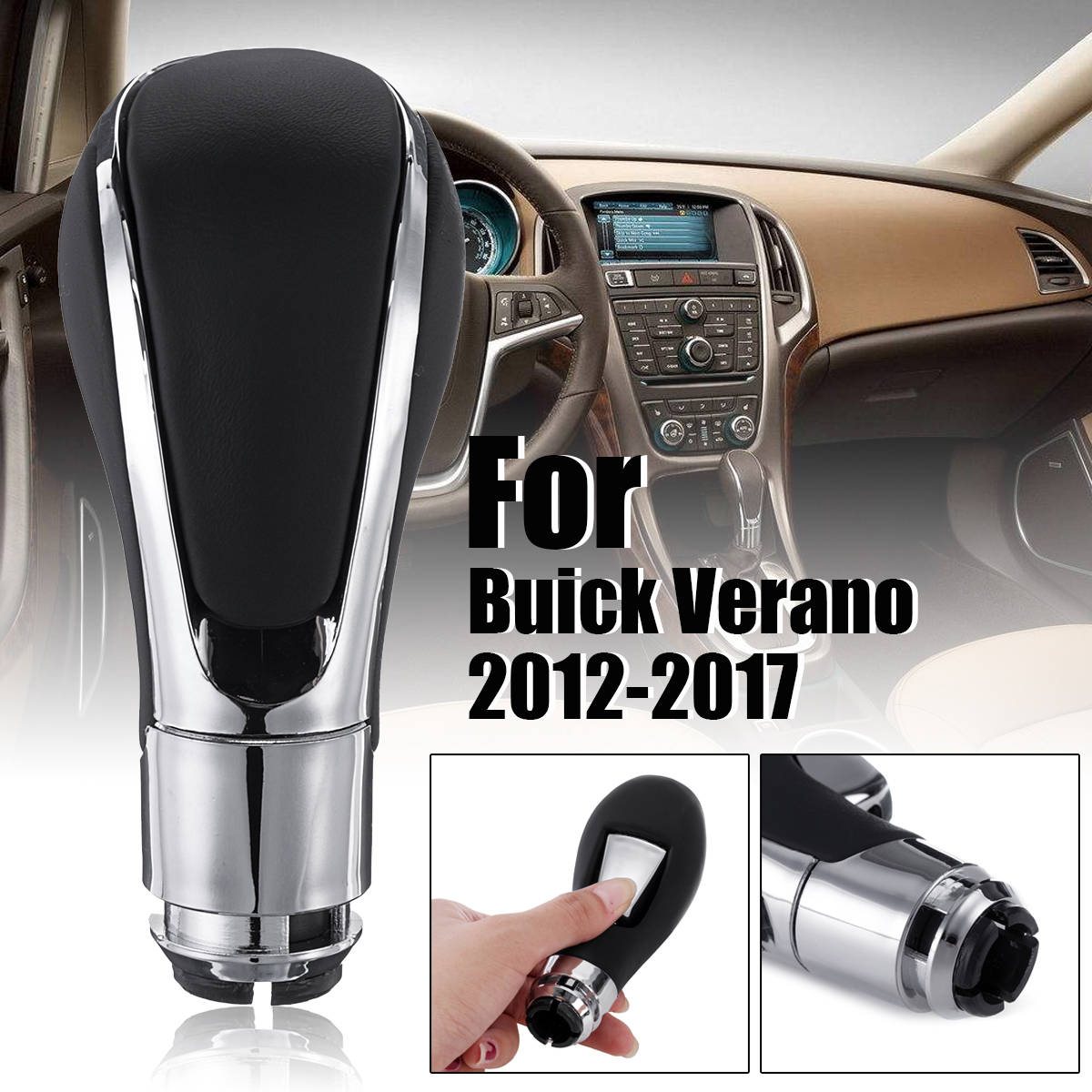 Black-PVC-Transmission-Gear-Shift-Knob-Handball-Lever-For-Buick-Verano-2012-2017-1771297