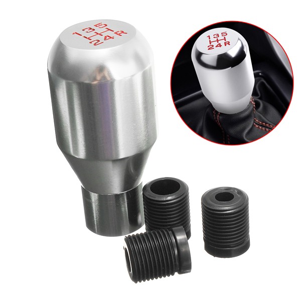 Car-5-Speed-Manual-Gearshifter-Aluminum-Silver-Shift-Knob-Gear-Stick-1001644