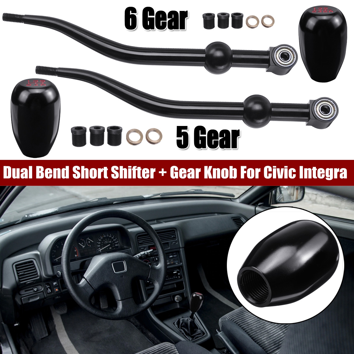 Car-56-Speed-Dual-Bend-Short-Shifter-Gear-Shift-Knob-For-Honda-Civic-Acura-Integra-1661680