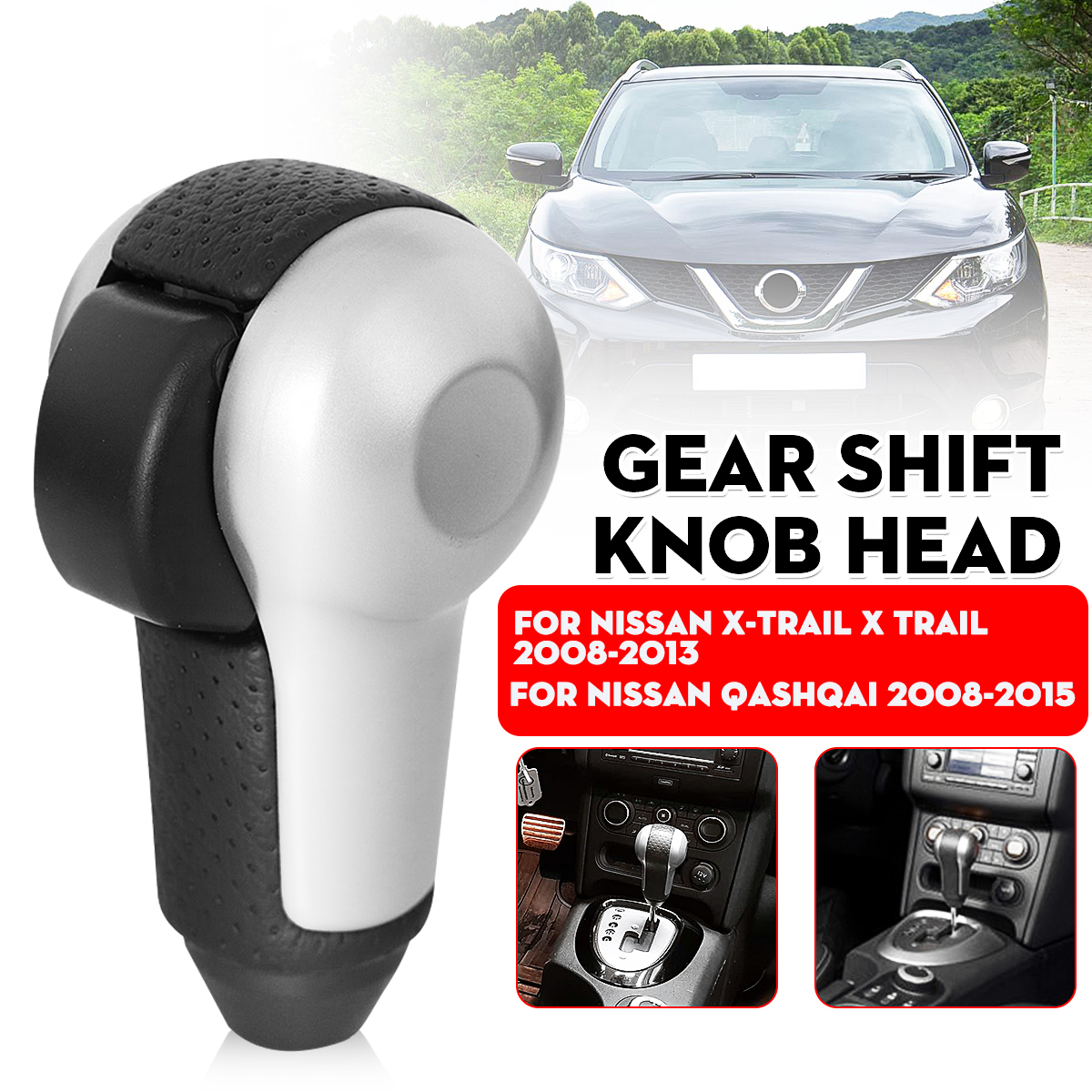Car-Gear-Stick-Shift-Knob-Lever-Head-Ball-Shifter-AT-For-Nissan-Qashqai-X-Trail-1710924