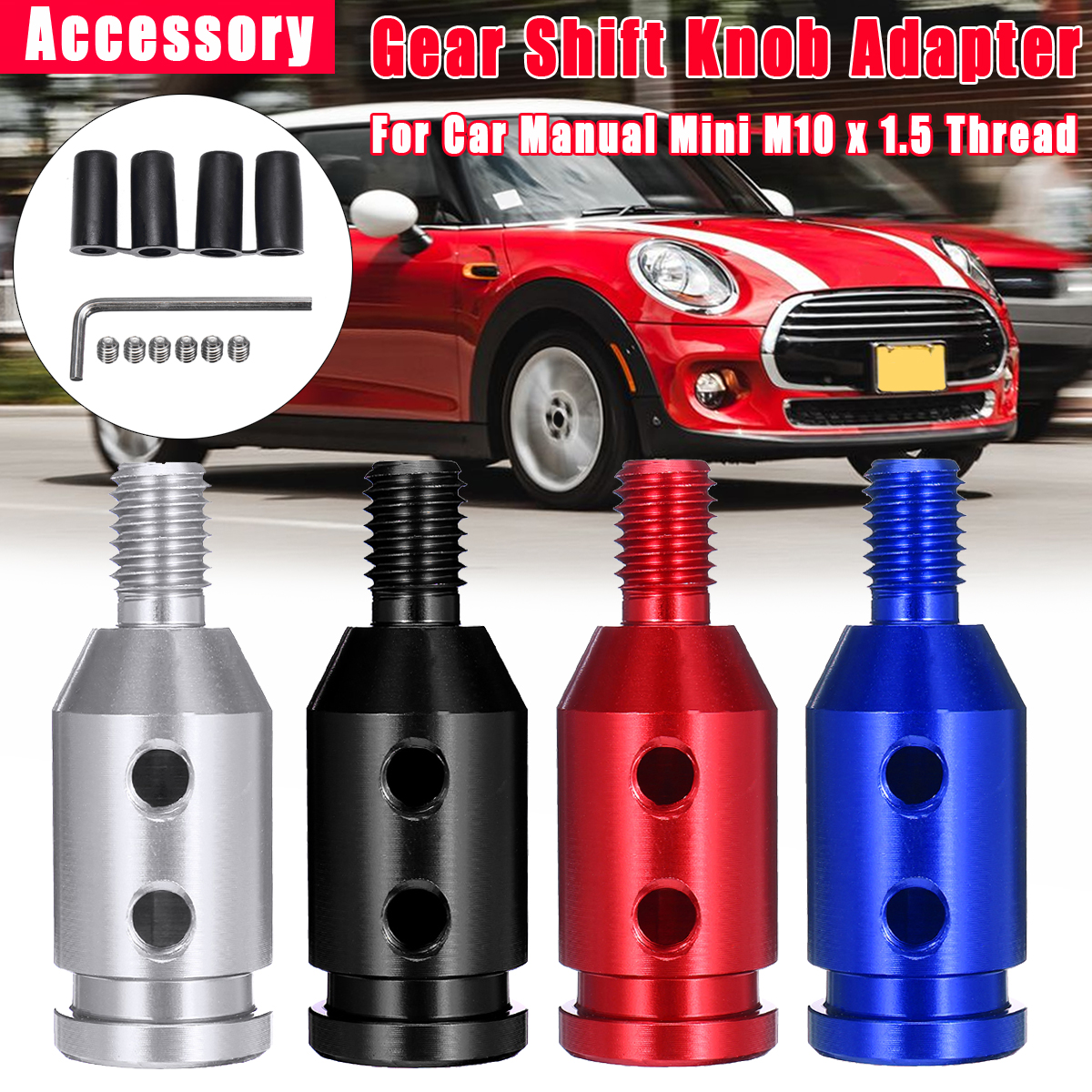Car-Manual-Mini-Gear-Shift-Knob-Boot-Adapter-For-M10-x-15-Thread-1574816