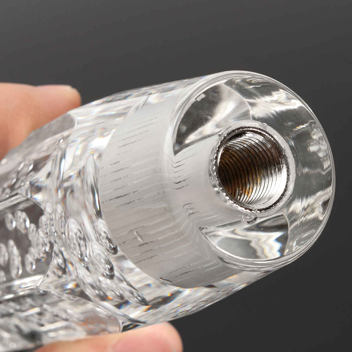 Car-Universal-Octagon-Crystal-150mm-Manual-Bubble-Gear-Stick-Shifter-Shift-Knob-1169708