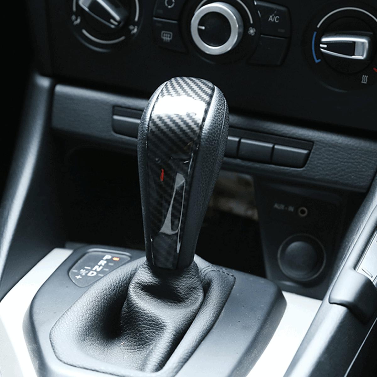 Carbon-Fiber-Gear-Shift-Knob-Head-Cover-For-BMW-3-Series-E90-E91-E92-E93-1554973