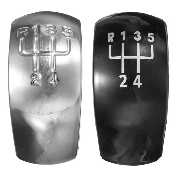 Chrome-Black-5-Speed-Gear-Shift-Knob-Cap-Cover-For-Skoda-Octavia-MK2-1011023