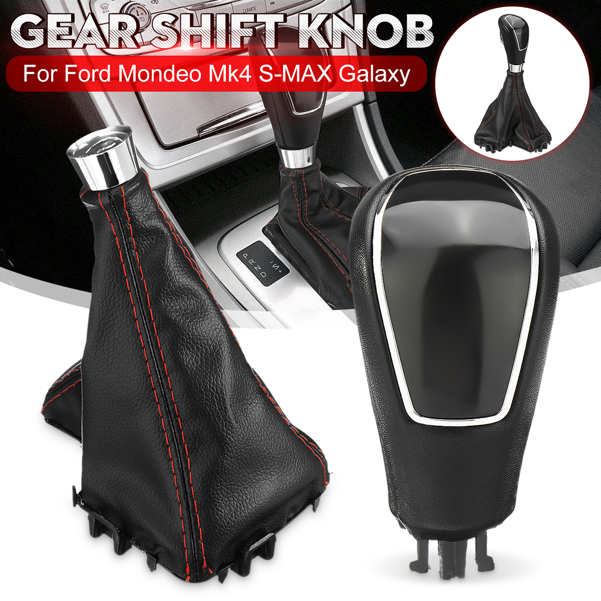 Leather-AT-Automatic-Transmission-Car-Gear-Shift-Knob-For-Ford-Mondeo-Mk4-S-MAX-Galaxy-Gear-Handle-B-1552090