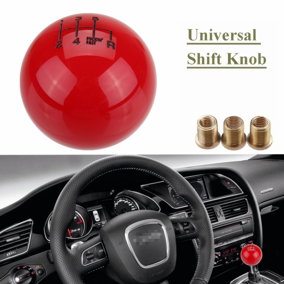 M10X15mm-6-Speed-Round-Ball-Gear-Shift-Knob-Short-Throw-Shifter-Lever-Universal-1238140