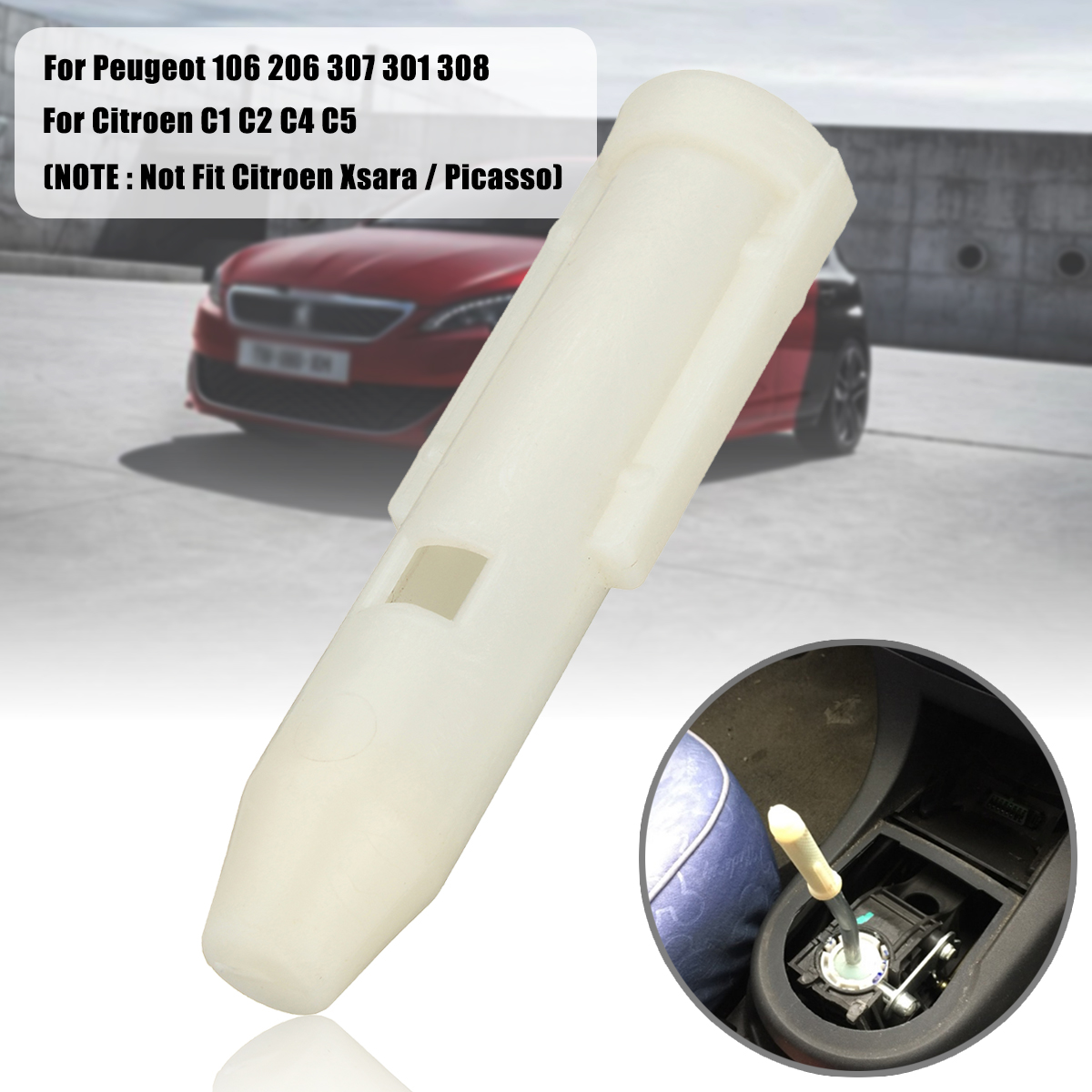 Manual-Gear-Shift-Knob-Sleeve-Adapter-Lever-White-for-Peugeot-106-206-307-301-308-For-Citroen-C4-1448920