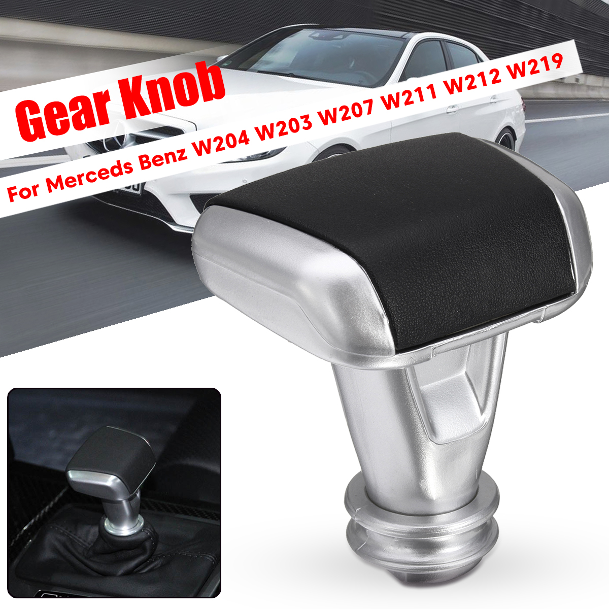 PU-Leather-Gear-Shift-Knob-For-Merceds-Benz-W204-W203-W211-W212-W209-R171-1384472