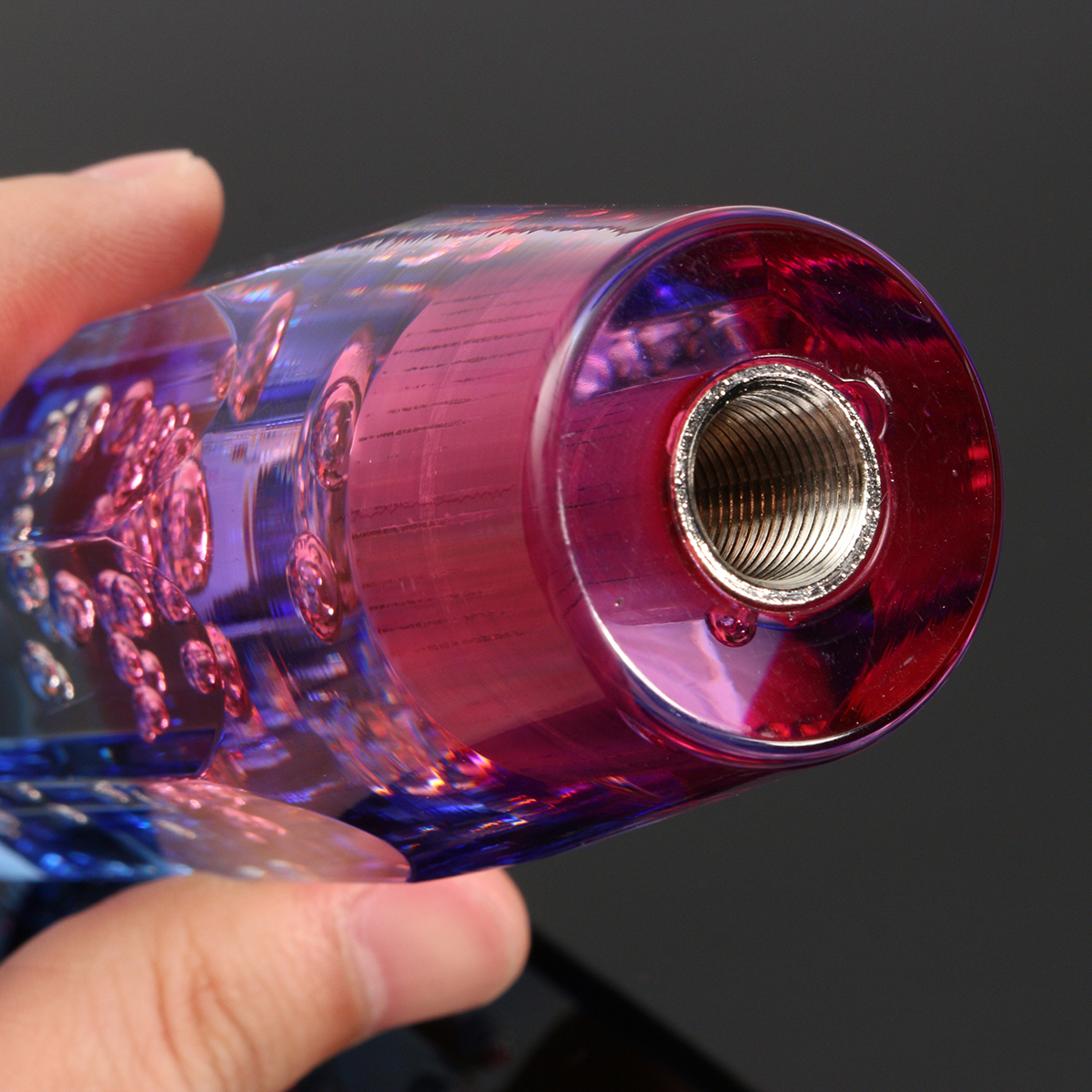 Universal-15cm-Bubble-Styling-Crystal-Manual-Gear-Knob-Shifter-Red-White-Blue-1166086