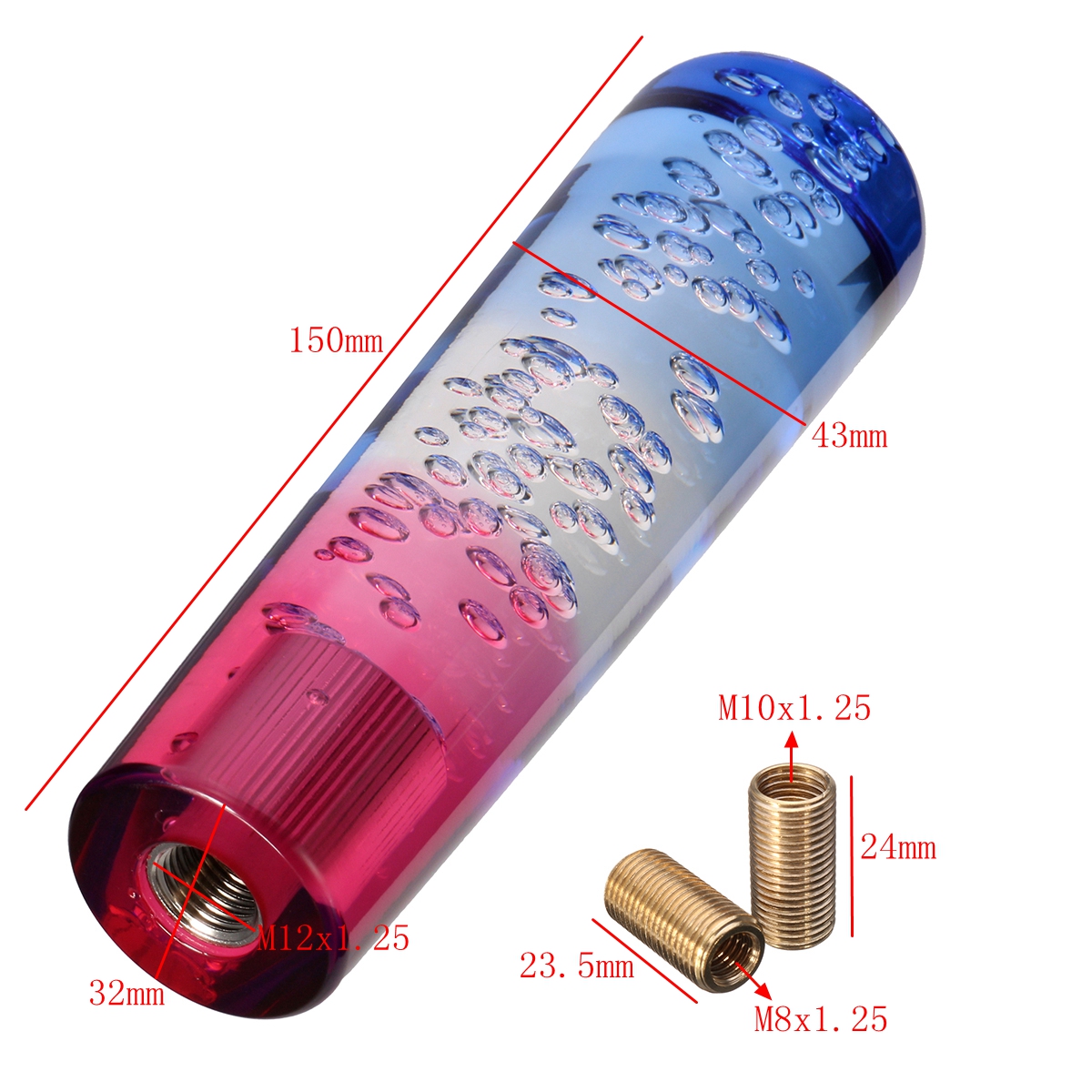 Universal-15cm-Bubble-Styling-Manual-Shift-Gear-Knob-Colorful-Red-White-Blue-1166077