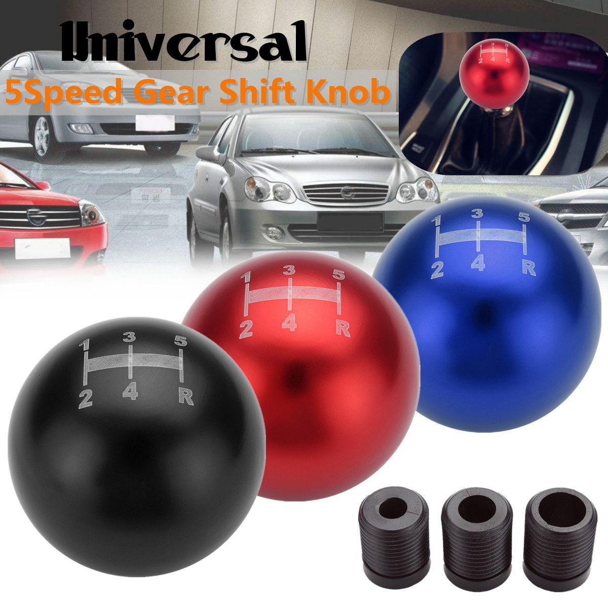 Universal-5-Speed-Aluminum-Round-Ball-Racing-Car-Manual-Gear-Shift-Shifter-Knob-1228501