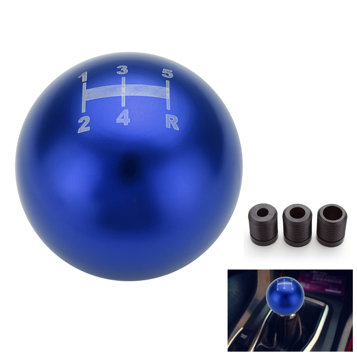 Universal-5-Speed-Aluminum-Round-Ball-Racing-Car-Manual-Gear-Shift-Shifter-Knob-1228501