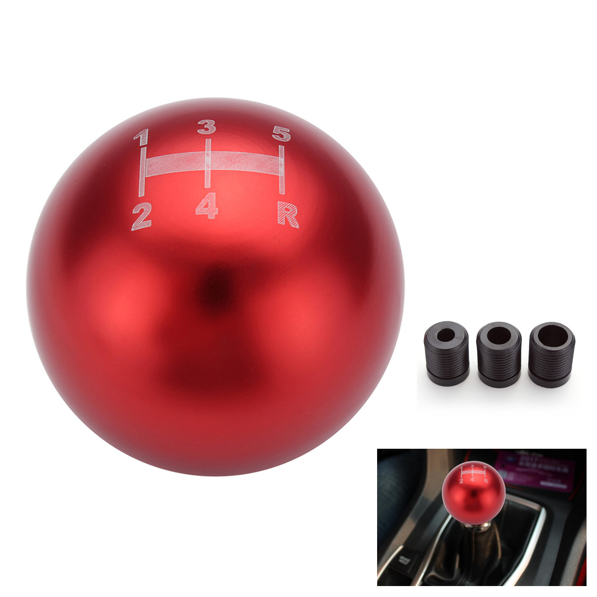 Universal-5-Speed-Aluminum-Round-Ball-Racing-Car-Manual-Gear-Shift-Shifter-Knob-1228501