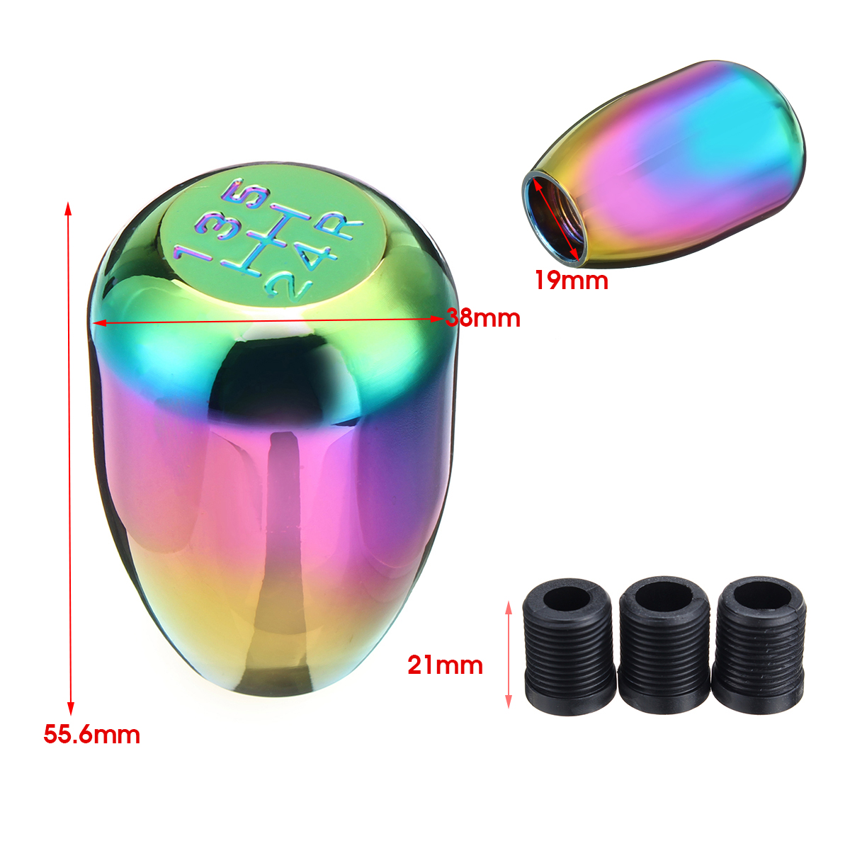 Universal-5-Speed-Car-Gear-Stick-Shift-Knob-Shifter-Lever-Round-Ball-Aluminium-Alloy-M10x15-7-Colors-1425636