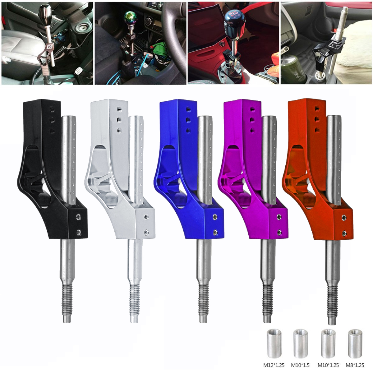 Universal-Aluminium-Shift-Knob-Extender-Lever-Gear-Shifter-Extension-Fit-12-10-8mm-Adapters-1538138