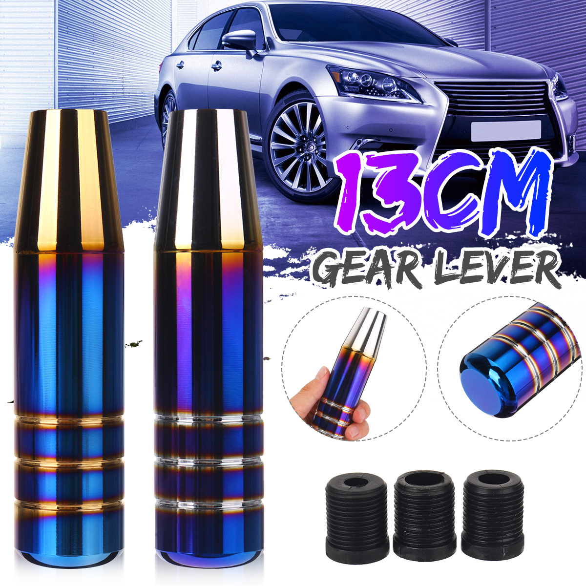 Universal-Aluminum-Alloy-Car-Manual-Gear-Shift-Knob-Shifter-Handle-Lever-Stick-13cm-with-3-Adapters-1710467