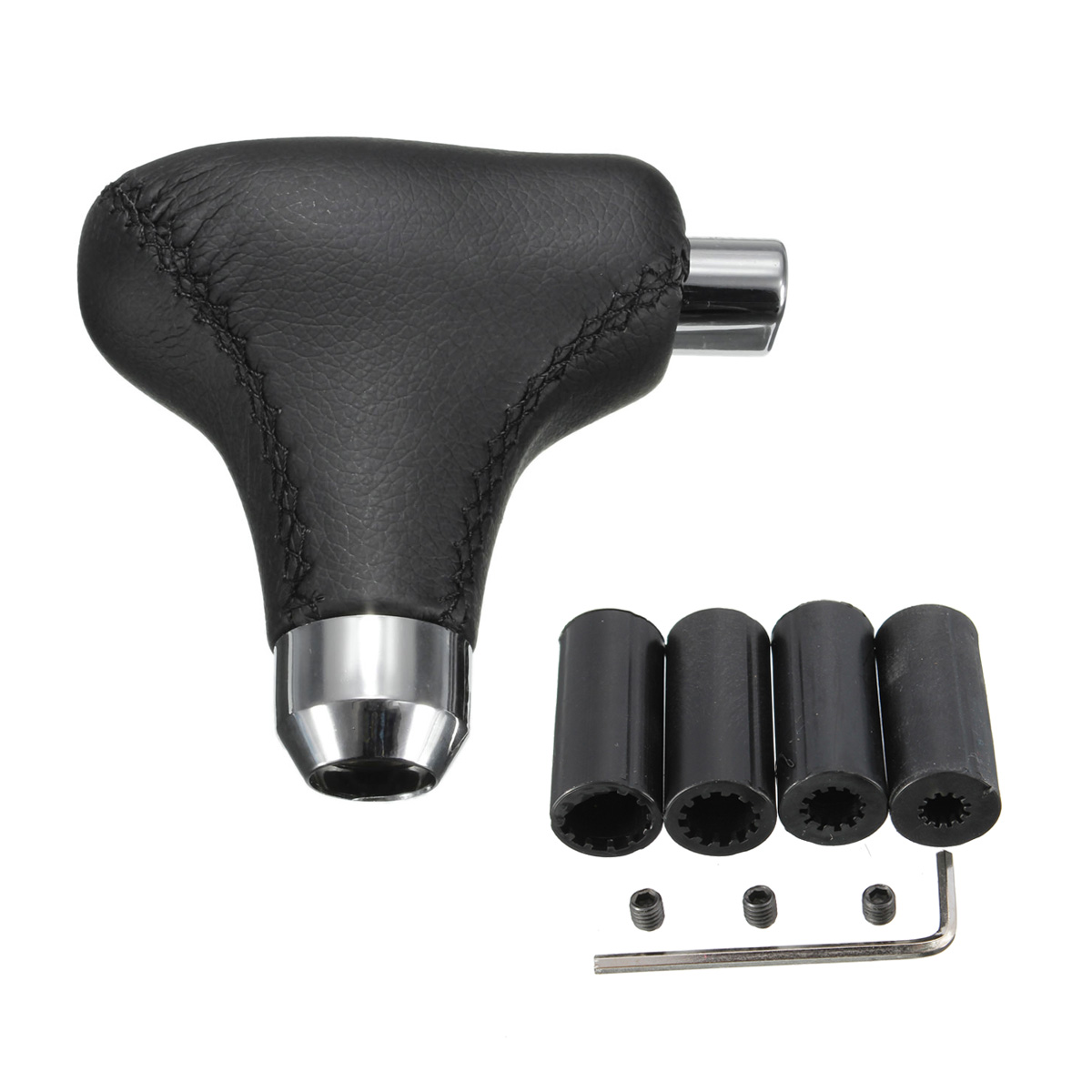 Universal-Automatic-Gear-Shift-Knob-Stick-Lever-Shifter-with-4-Adaptors-For-Car-with-Release-Button-995114
