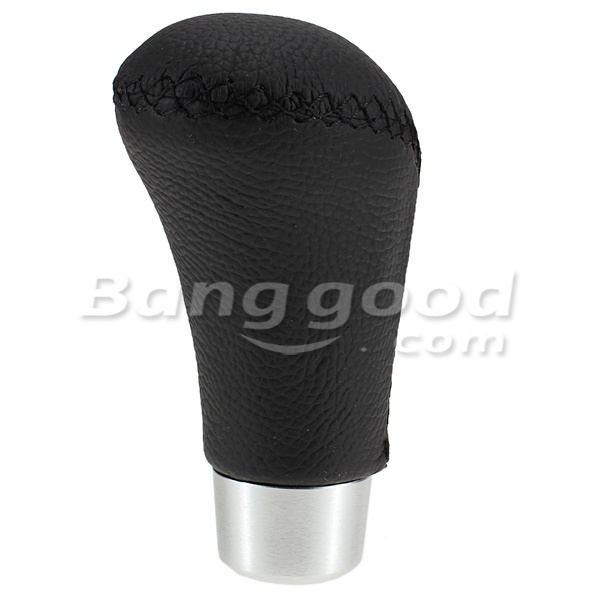 Universal-Black-Leather-Car-Gear-Lever-Shift-Knob-9cm-Length-Shifter-64192