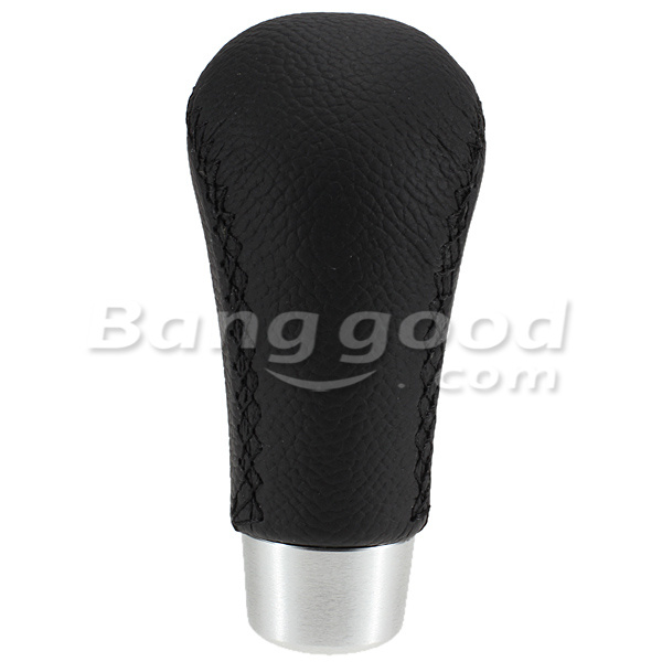 Universal-Black-Leather-Car-Gear-Lever-Shift-Knob-9cm-Length-Shifter-64192