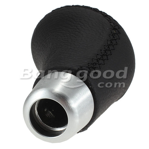 Universal-Black-Leather-Car-Gear-Lever-Shift-Knob-9cm-Length-Shifter-64192