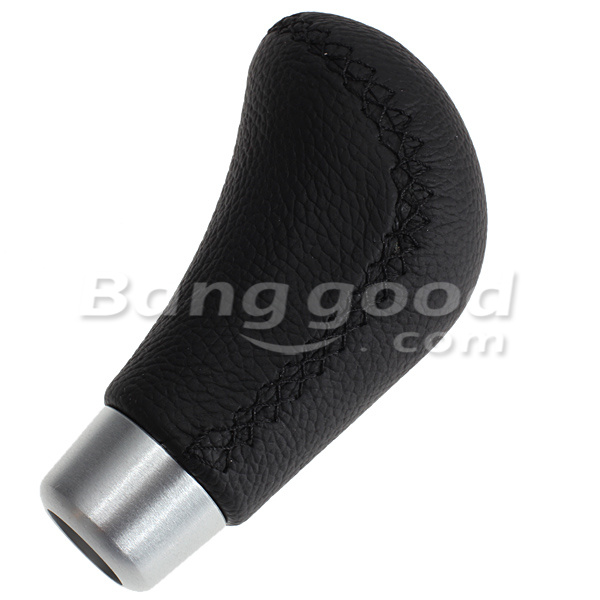 Universal-Black-Leather-Car-Gear-Lever-Shift-Knob-9cm-Length-Shifter-64192