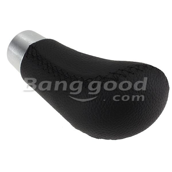 Universal-Black-Leather-Car-Gear-Lever-Shift-Knob-9cm-Length-Shifter-64192