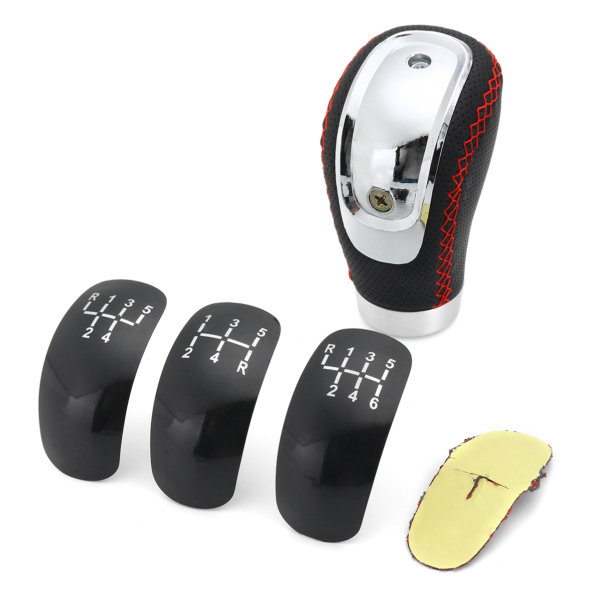 Universal-Black-PU-Leather-Manual-Car-Gear-Shift-Knob-Shifter-Lever-Handle-Stick-1341881