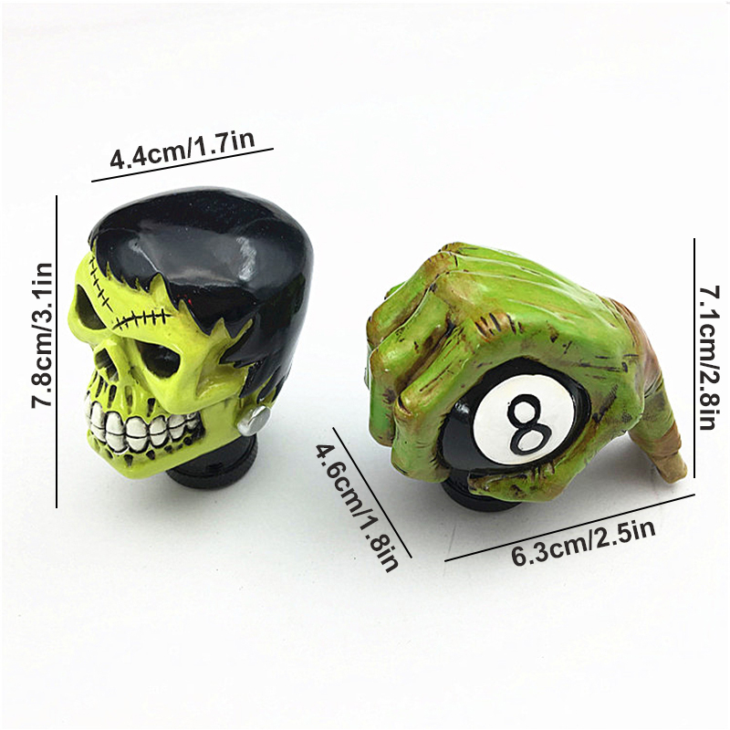 Universal-Gear-Shift-Knob-Manual-Automatic-Gearshift-Shifter-Green-Skull-1657555