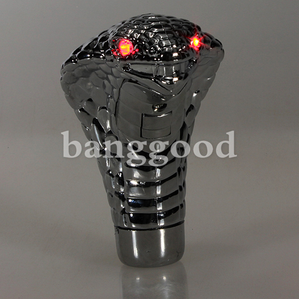 Universal-Led-Eyes-Car-Chrome-Manual-Gear-Shift-Knob-Cobra-Snake-76598