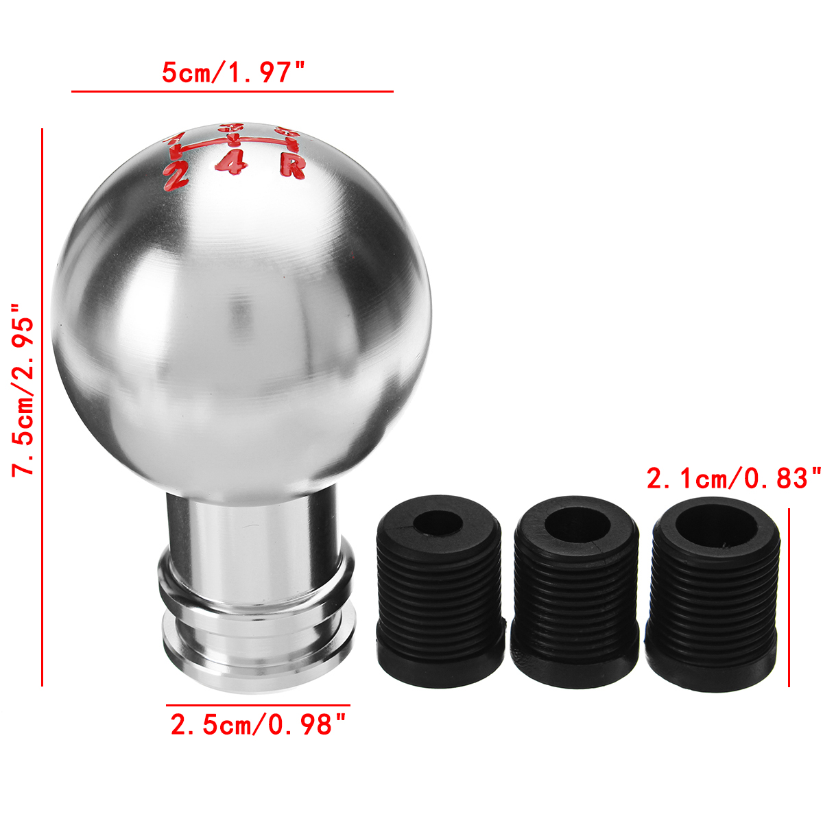 Universal-Round-5-Speed-Car-Manual-Gear-Stick-Shift-Knob-Lever-Shifter-W-Screws-1396895