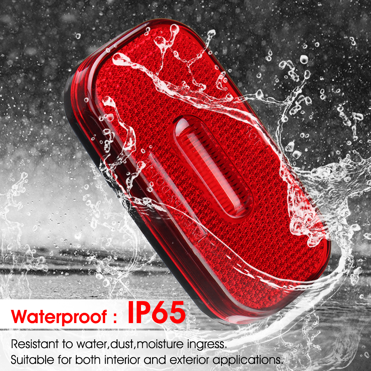 12-24V-LED-Oblong-Side-Marker-Lights-Car-Caravan-RV-Clearance-Indicator-Lamp-Red-1637989
