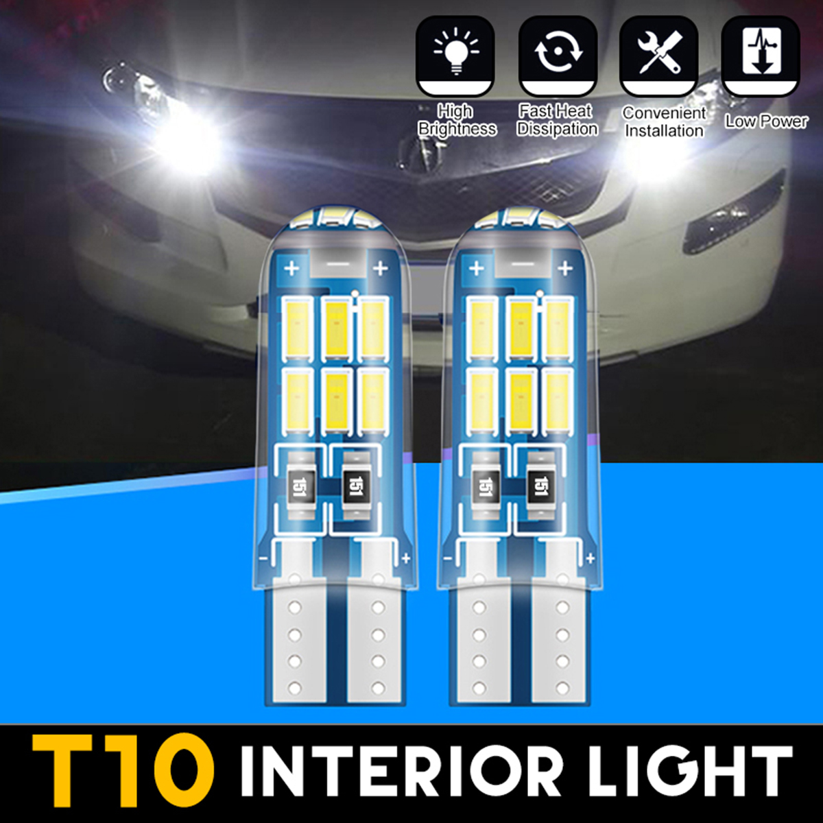 12V-T10-168-194-LED-Car-License-Plate-Lamp-Bulb-Side-Marker-Light-Bright-Universal-1655517