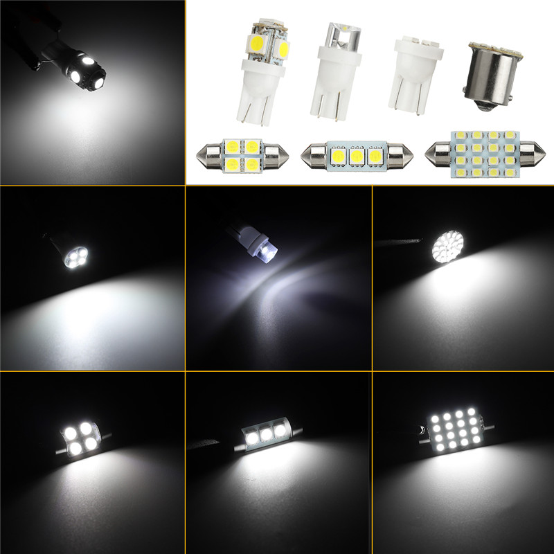 14PCS-LED-Interior-Lights-Kit-T10-1157-36mm--Festoon-Dome-License-Plate-Bulbs-White-1457867