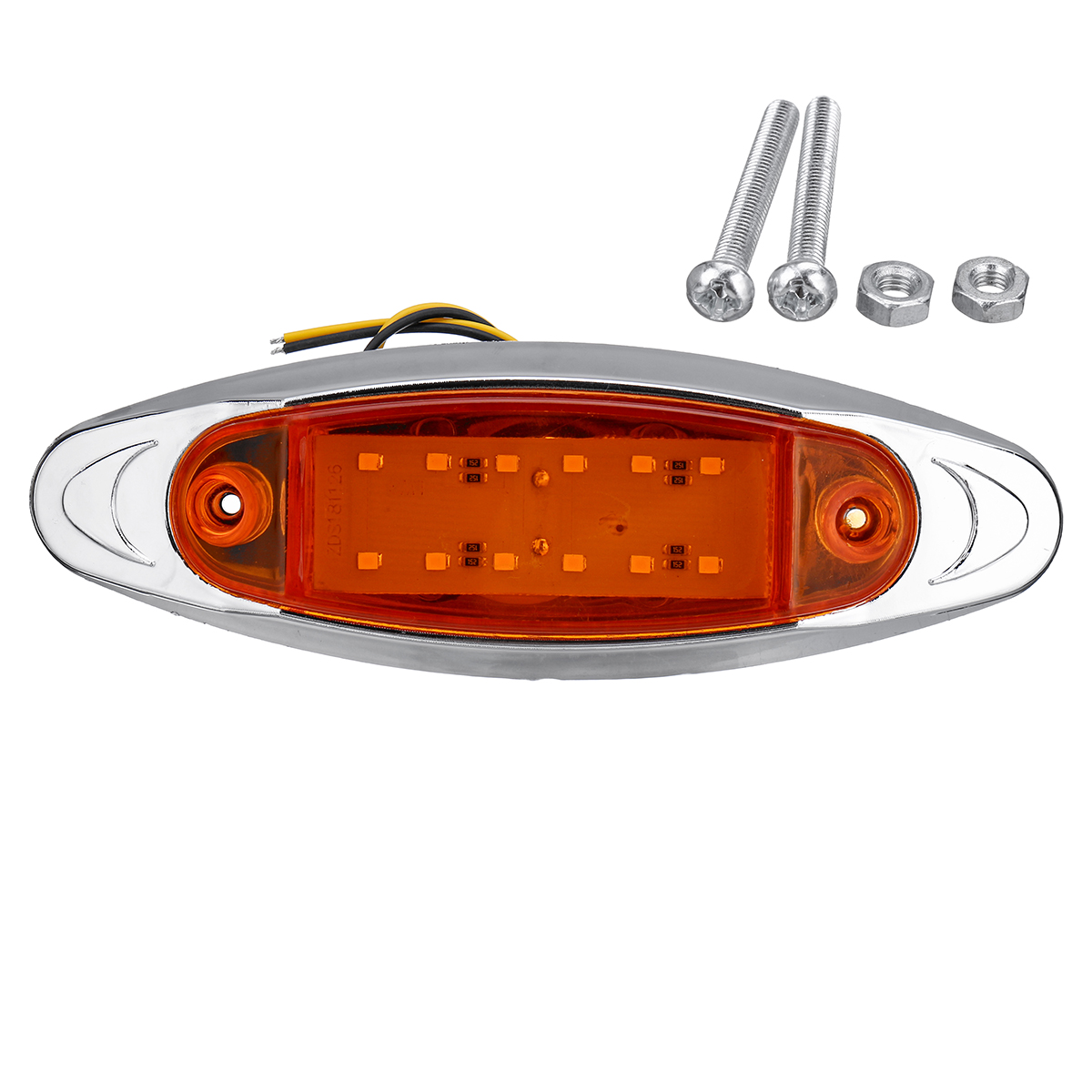 1PC-1224V-LED-Oval-Side-Marker-Light-Indicator-Chrome-Bezel-For-Car-Truck-Trailer-Lorry-1816776
