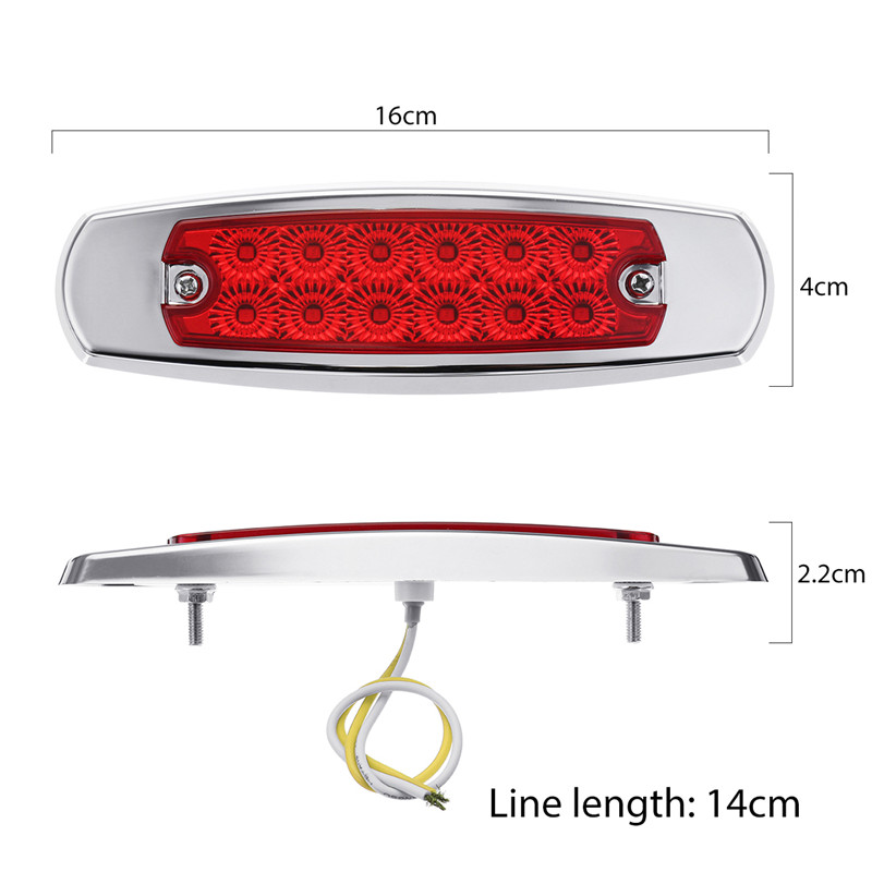 2PCS-12-LED-Side-Marker-Clearance-Light-Sealed-Flood-Fish-Shape-for-Truck-Trailer-RV-12-24V-1330297