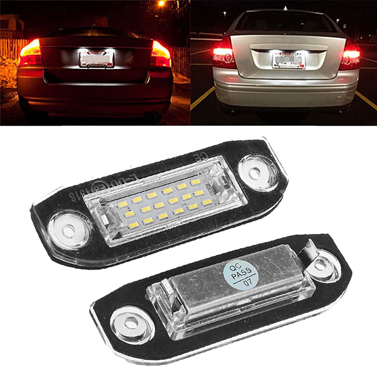 2PCS-18LED-License-Plate-Light-Lamp-Bulb-Error-Free-For-Volvo-S40-S60-S80-V50-XC70-1720152