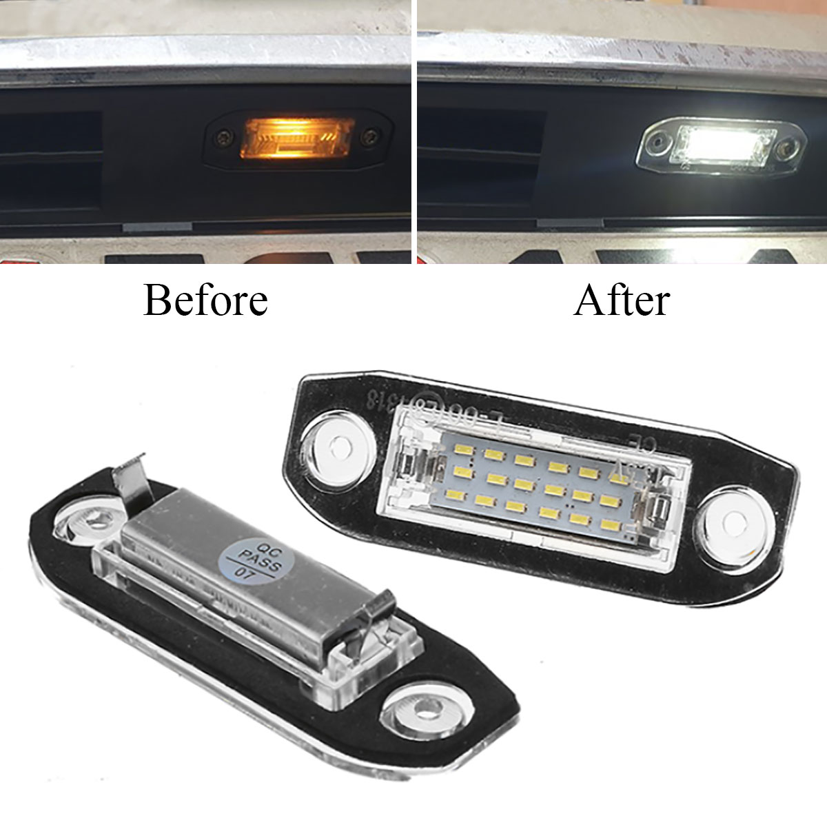 2PCS-18LED-License-Plate-Light-Lamp-Bulb-Error-Free-For-Volvo-S40-S60-S80-V50-XC70-1720152