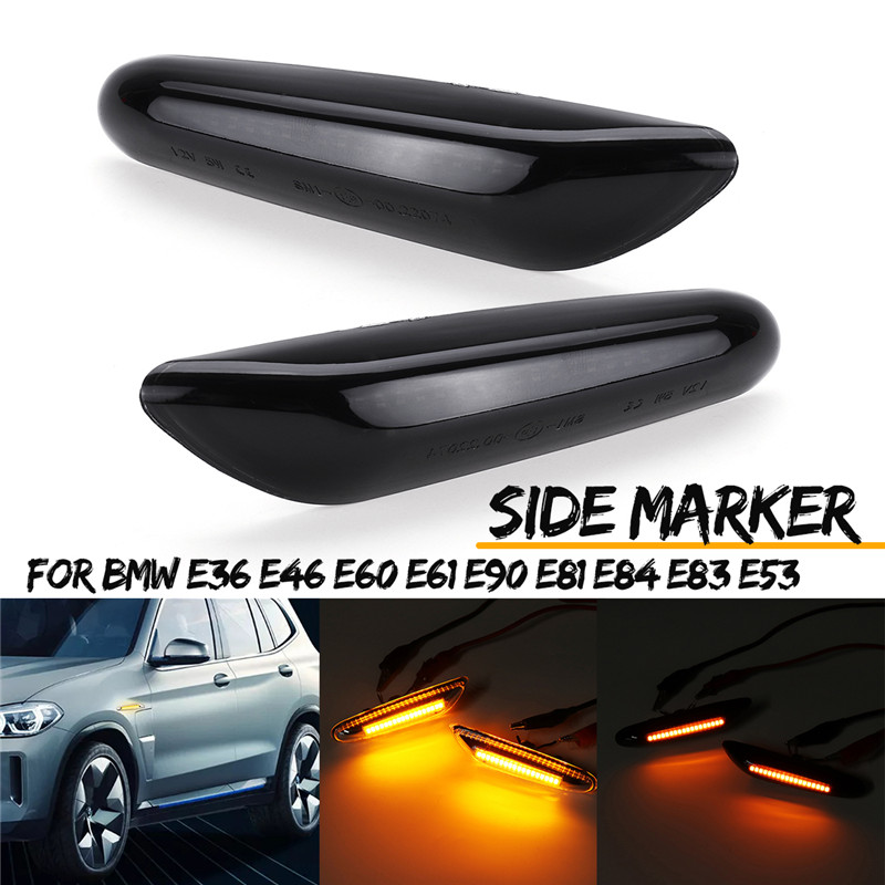 2PCS-LED-Side-Marker-Lights-Lamps-Amber-Color-for-BMW-E36-E46-E60-E61-E90-E81-E84-E83-E53-1414219