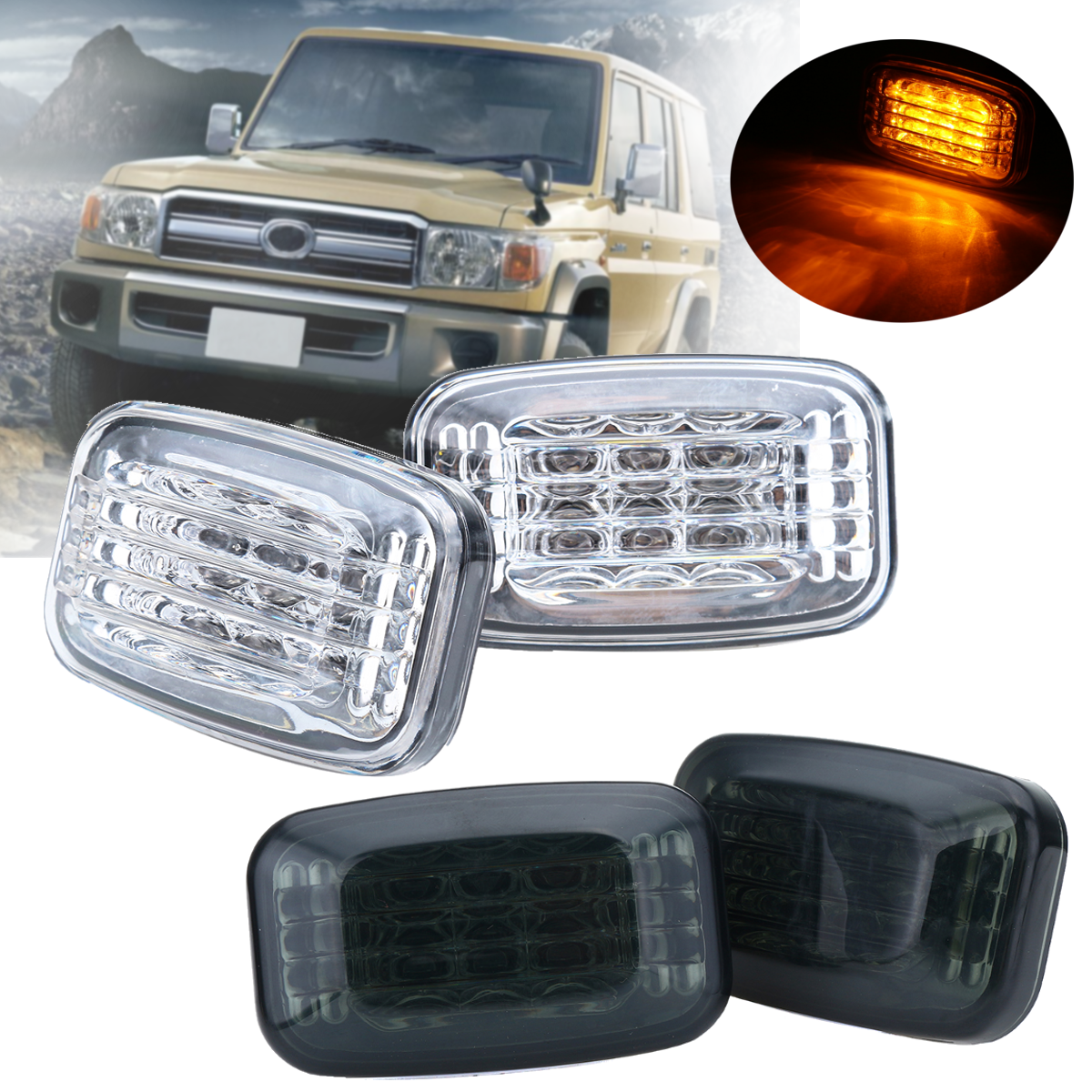 2PCS-LED-Side-Marker-Turn-Signal-Light-For-Toyota-Land-Cruiser-70-80-100-AU-1720158