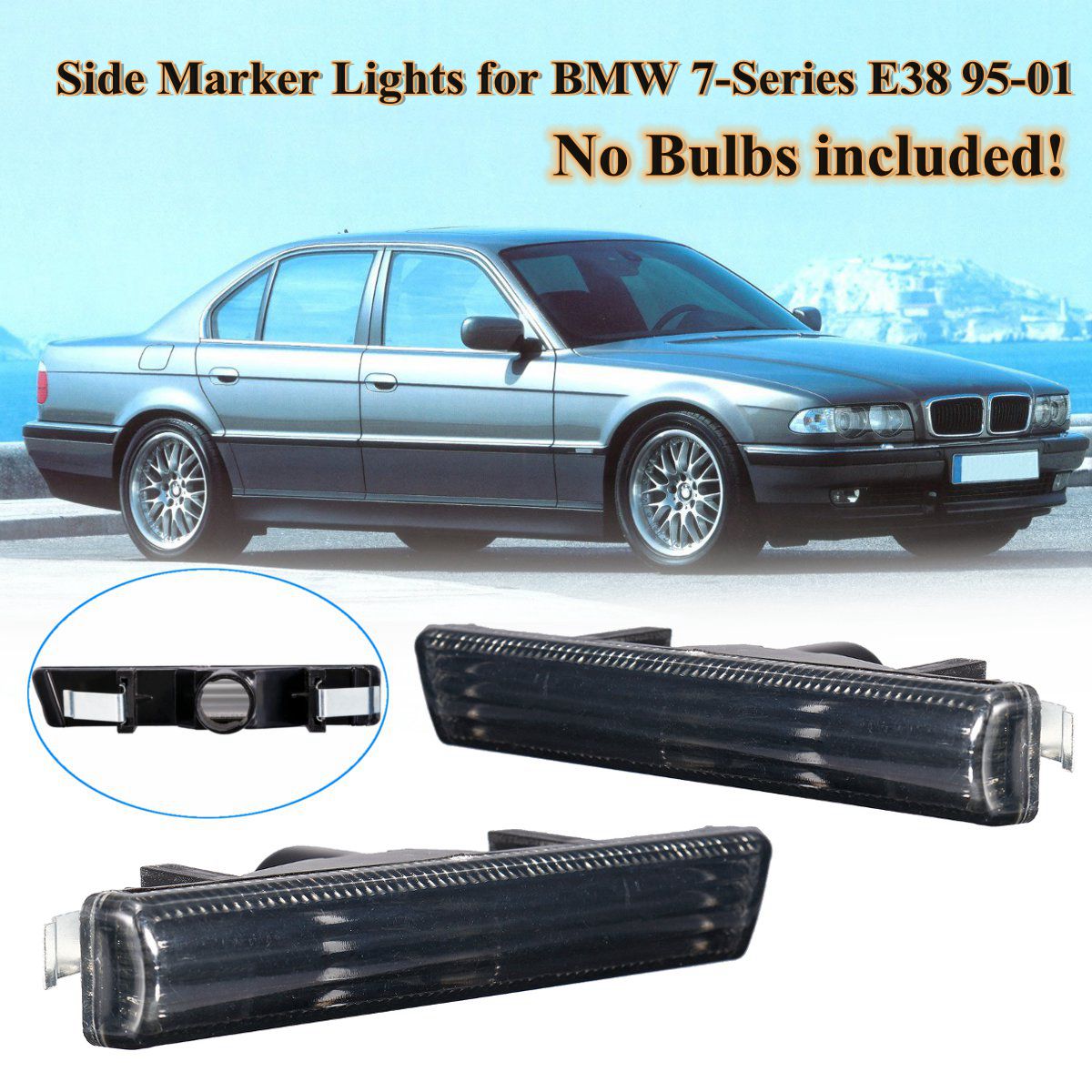 2Pcs-Front-Bumper-Side-Marker-Lights-Clear-Smoked--for-BMW-7-Series-E38-1995-2001-1637190