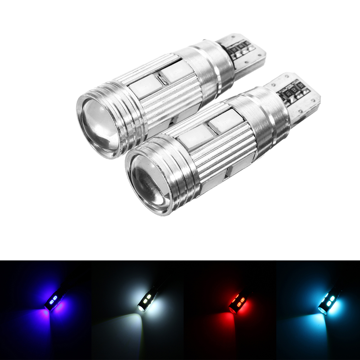 2Pcs-T10-W5W-LED-Wedge-Car-Side-Marker-Lights-Bulb-Lamp-with-Lens-5W-450LM-DC12V-1359195