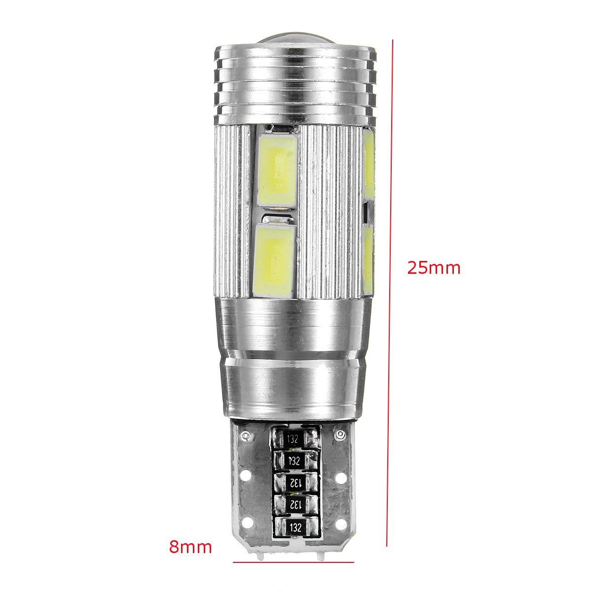 2Pcs-T10-W5W-LED-Wedge-Car-Side-Marker-Lights-Bulb-Lamp-with-Lens-5W-450LM-DC12V-1359195