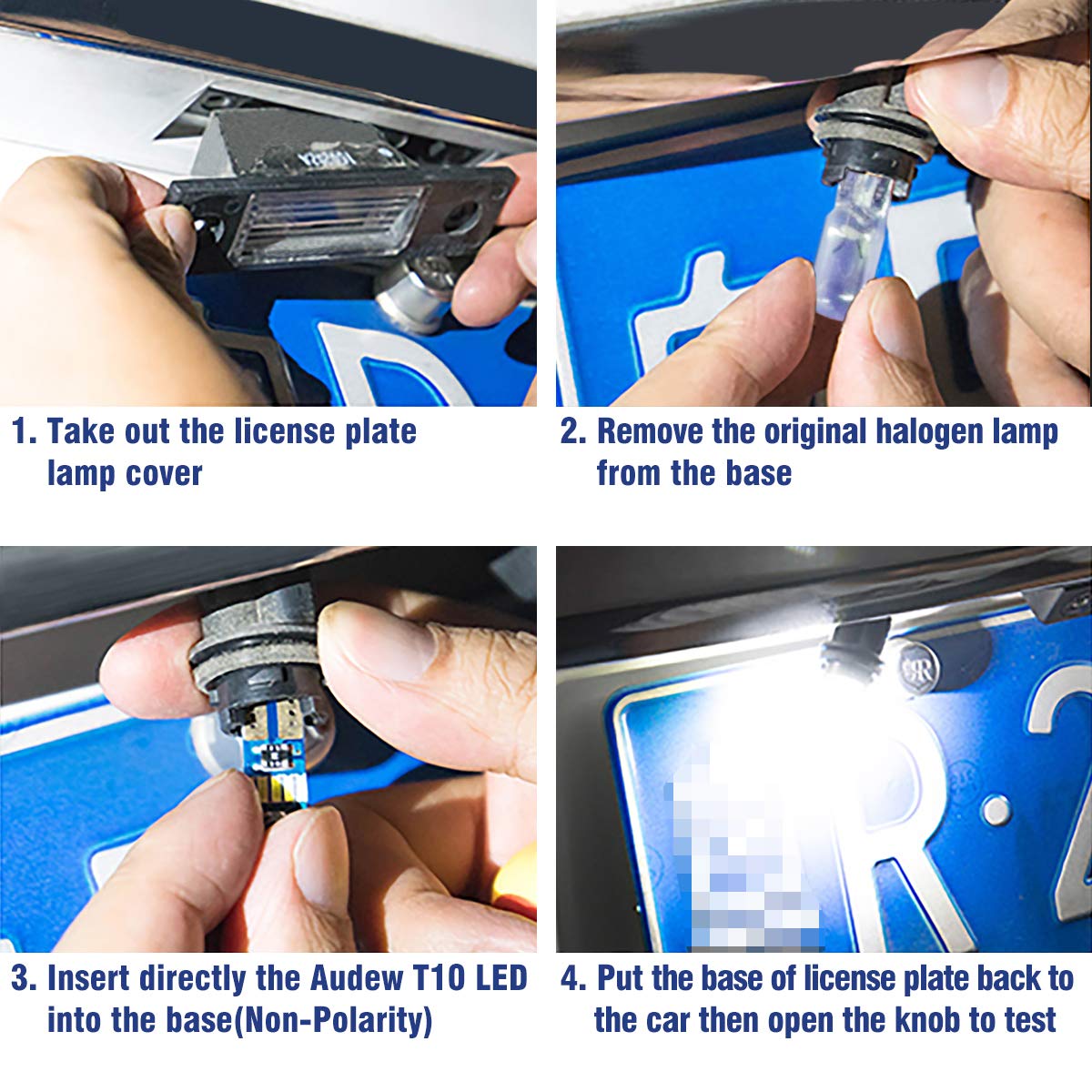 AUDEW-10Pcs-4014-SMD-T10-W5W-LED-Side-Wedge-Marker-Lights-CANBUS-Error-Free-12V-6712K-White-1520401