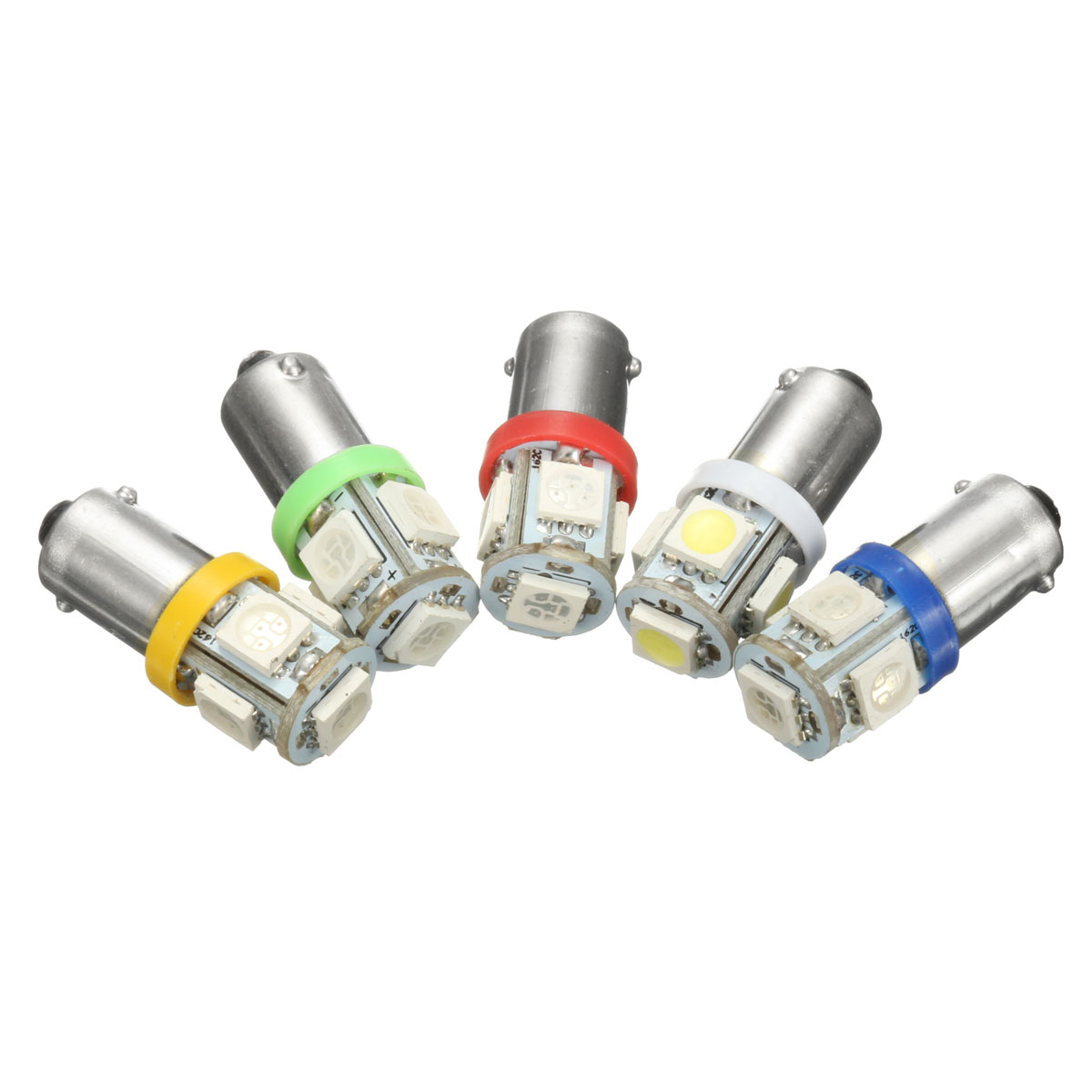 Car-12V-5-SMD-LED-Ba9s-T4W-W5W-T10-Indicator-Light-Bulb-Lamp-5-Color-1055991